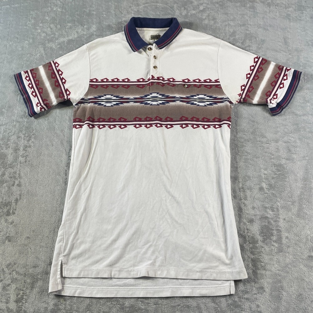 VTG Express Rider‎ Polo Shirt Mens Large Long Tail Pocket Western Rodeo Cowboy